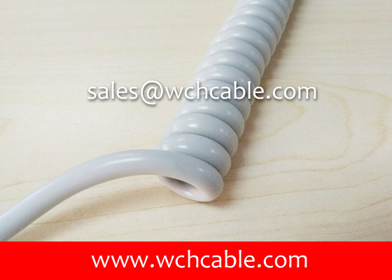 China UL Curly Cable, AWM Style UL21534 24AWG 5C FT2 80°C 300V, PP / TPU supplier